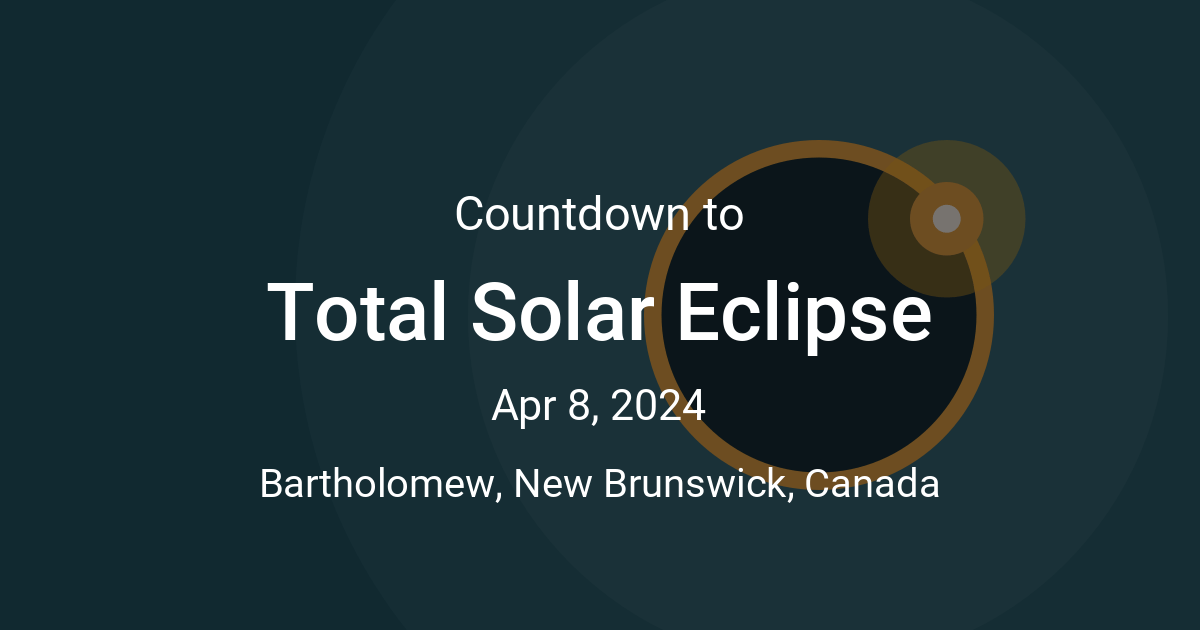 Total Solar Eclipse Countdown Countdown to Apr 8, 2024 32451 pm in